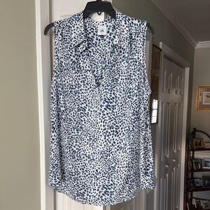 CAbi Women's Leopard Print Sleeveless Blouse Sz. L